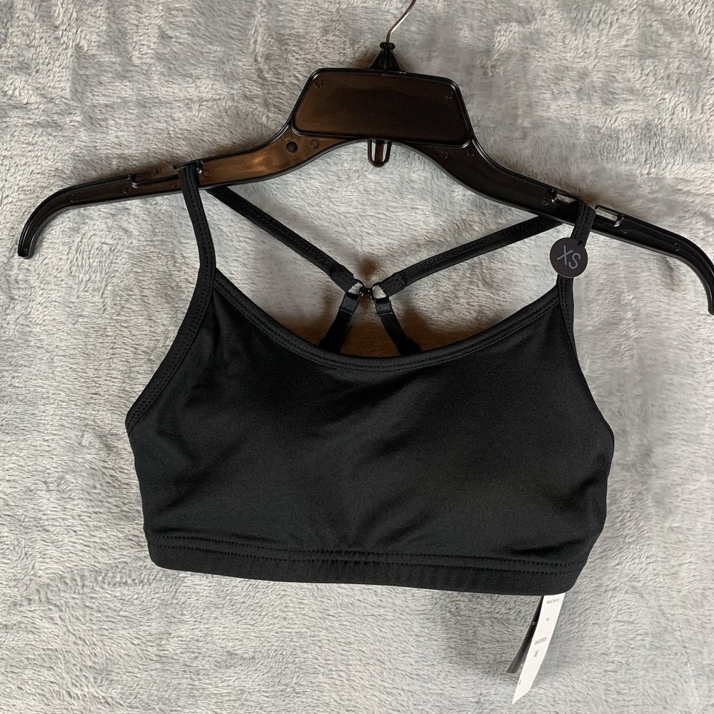Cotton On Body Women's Sports Bra Black Workout‎ Yoga Crop XS